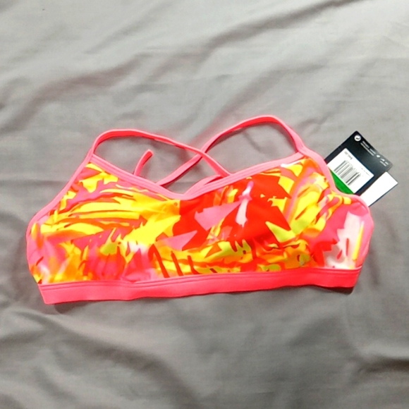 Nike Other - NIKE Womens Bikini Top LARGE New LAVA GLOW CROSSBACK SPORTS SWIM BRA